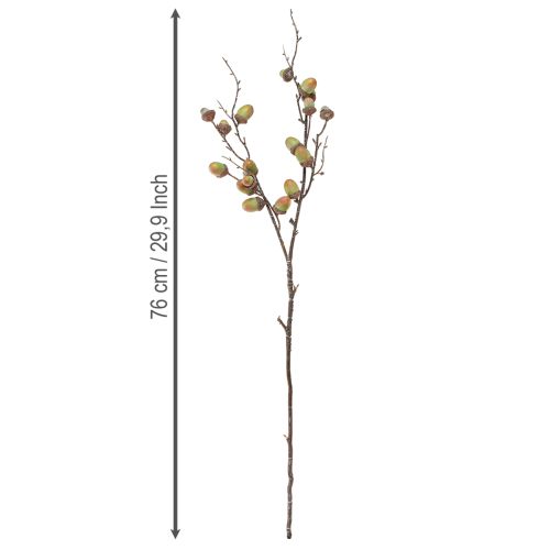 Decorative branch acorns decoration green autumn decoration artificial 80cm | Floristik24.ie