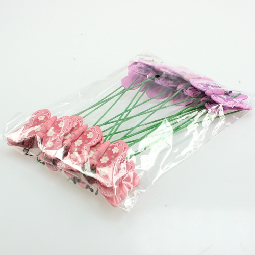Product Butterfly on stick 8cm 18 pcs