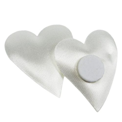 Floristik24 Decorative hearts with glue dot white 3cm 100p