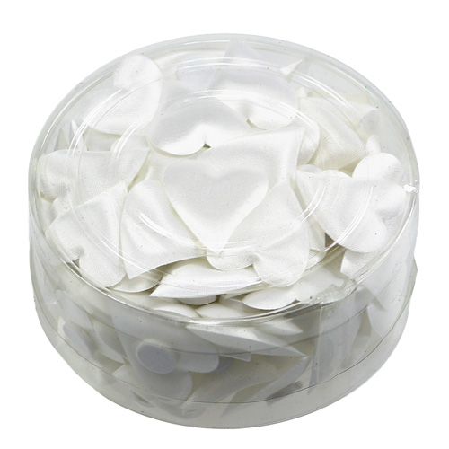 Floristik24 Decorative hearts with glue dot white 3cm 100p