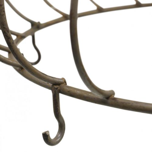 Decorative crown for hanging Metal crown antique 6 hooks Ø28cm