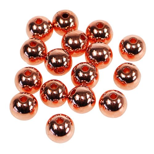 Floristik24 Decorative pearls copper metallic 14mm 35pcs