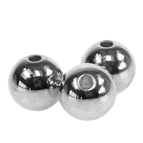Product Decorative Beads Silver Metallic 14mm 35 pcs