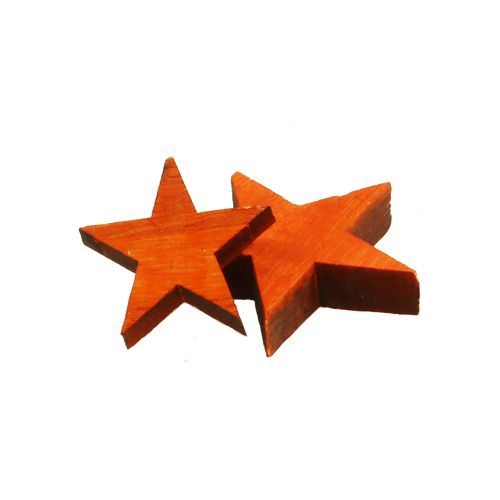Floristik24 Wooden star mix orange for scattering 3-5cm 72pcs