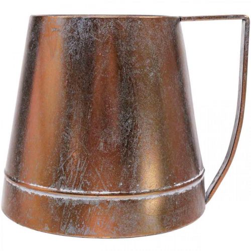 Product Vintage decorative vase, copper-look metal jug/pitcher, W24 x H20cm, shabby chic country style