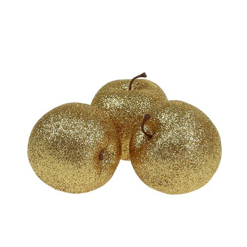 Floristik24 Decorative apples gold with mica Ø6cm 12pcs