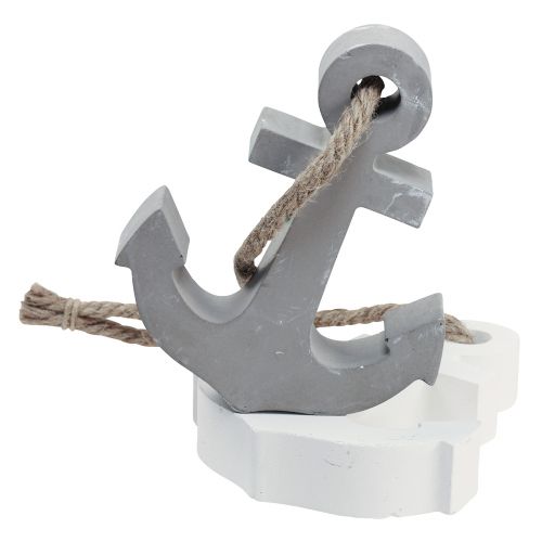Floristik24 Decorative anchor concrete maritime gray white 11.5cmx14cm 2pcs