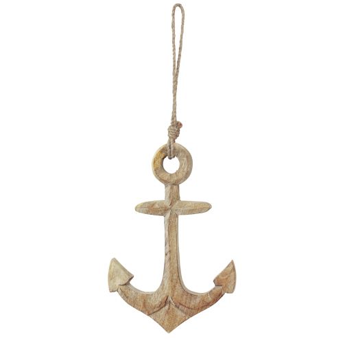 Decorative anchor wooden pendant natural 41,5×16,5cm