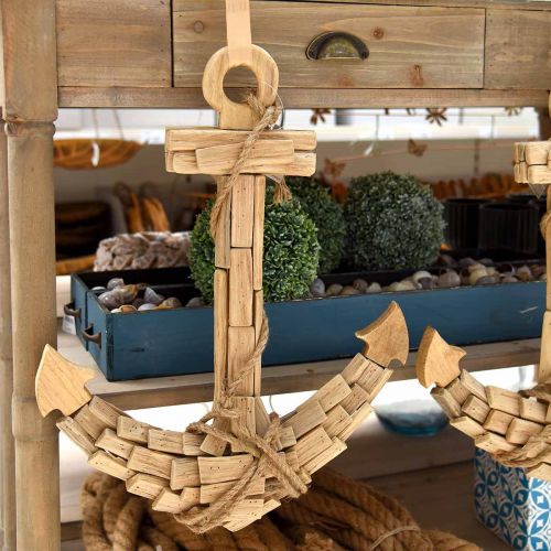 Floristik24 Decorative anchor wood H52cm