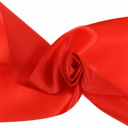 Floristik24 Satin ribbon table ribbon red 100mm 15m