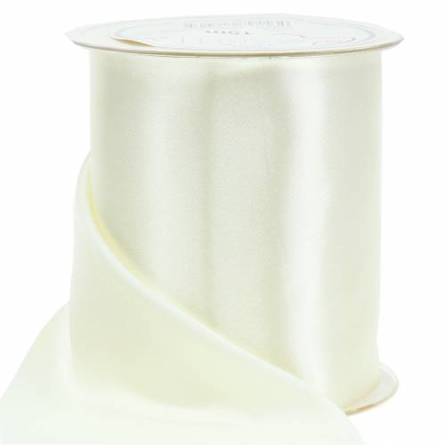 Floristik24 Satin ribbon table ribbon cream 100mm 15m
