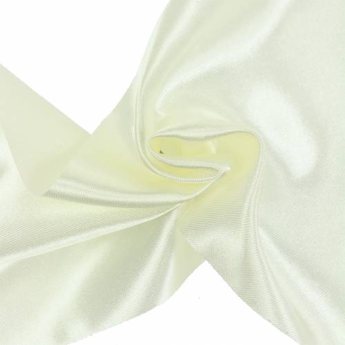Floristik24 Satin ribbon table ribbon cream 100mm 15m