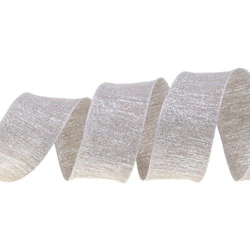 Product Decorative ribbon with natural mica, silver 40mm 20m