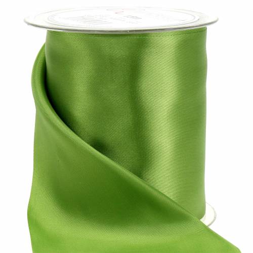 Floristik24 Satin table ribbon light green 100mm 15m