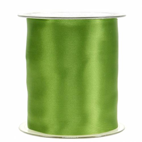 Floristik24 Satin table ribbon light green 100mm 15m