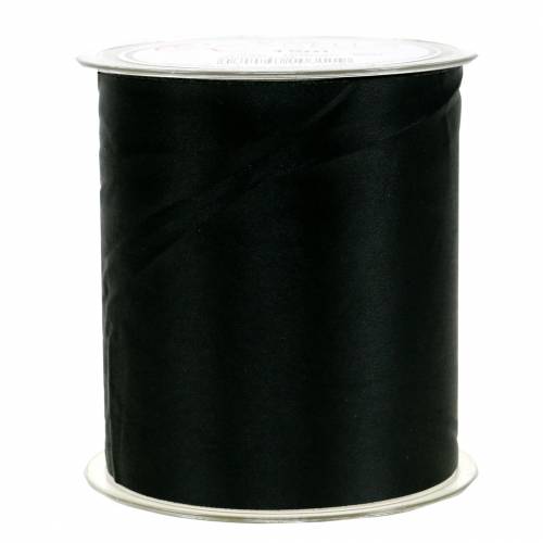 Floristik24 Satin table ribbon black 100mm 15m