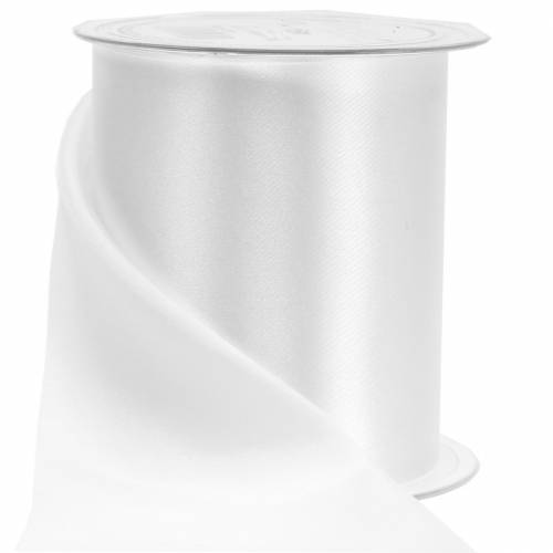 Floristik24 Satin ribbon table ribbon white 100mm 15m