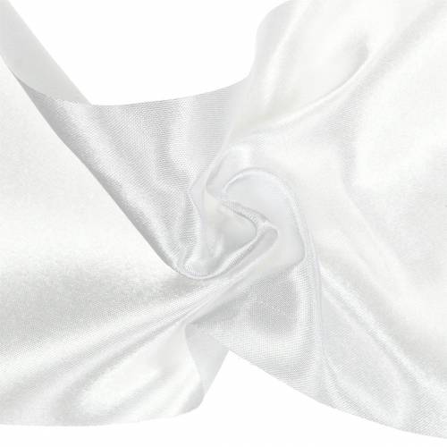 Floristik24 Satin ribbon table ribbon white 100mm 15m