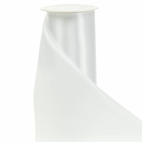 Floristik24 Satin ribbon table ribbon white 200mm 10m