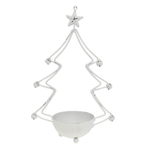 Floristik24 Decorative tree with bowl for tealight white 25cm 2pcs