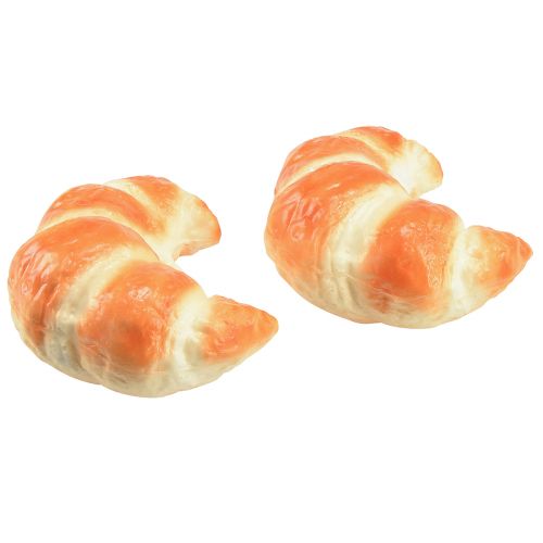 Product Deceptively realistic decorative croissants, artificial baked goods 10cm, food decoration set of 2 for shop windows and showrooms