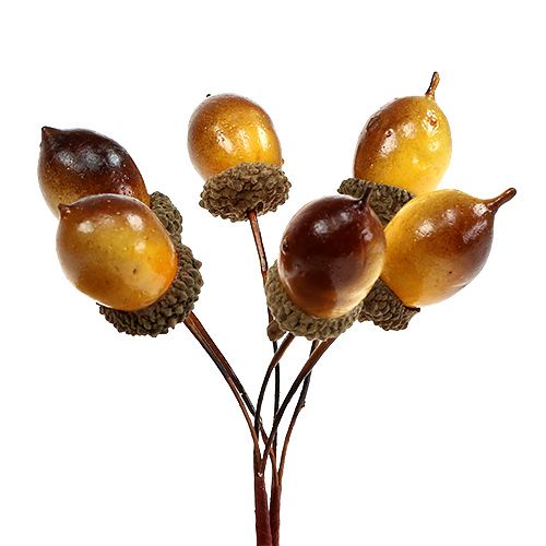 Floristik24 Decorative acorn on wire 4cm L12cm 36pcs