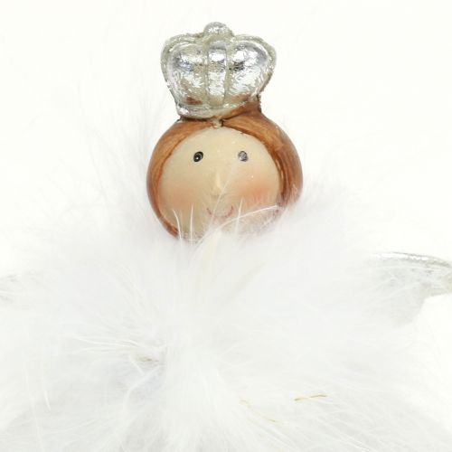 Product Decorative angel white, silver 15.5cm 2pcs