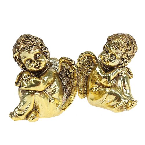 Product Decorative angel sitting gold, glossy 9cm 4pcs