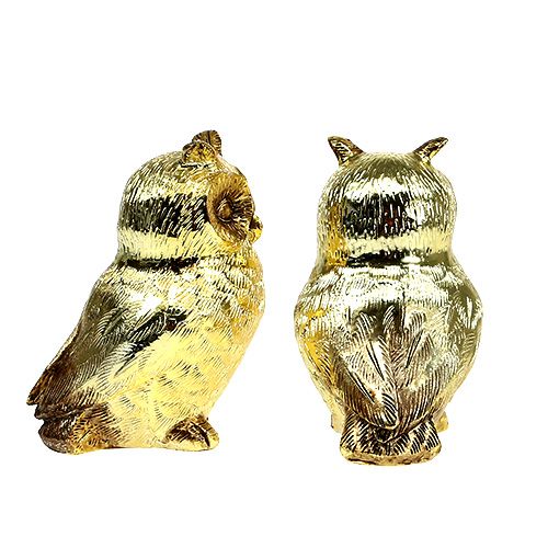 Floristik24 Decorative owl gold, glossy 12cm 4pcs