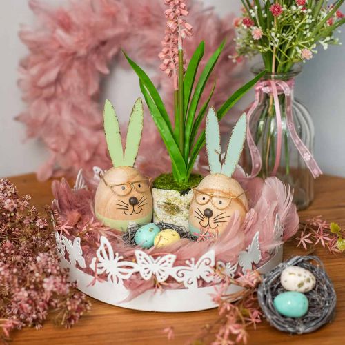 Product Deco feather wreath large old pink Easter decoration Ø24cm real feather