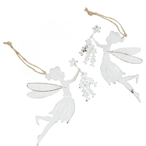 Product Decoration Fairy Window Decoration Spring Metal White Elf 15×10cm 2 Pcs