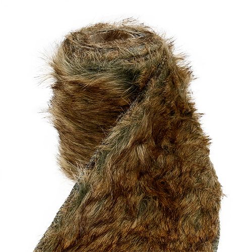 Floristik24 Decorative fur ribbon natural 12cm 2m