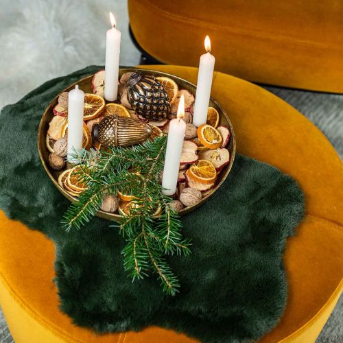 Floristik24 Decorative fur rug green faux fur 55×38cm