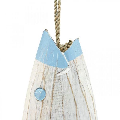 Floristik24 Decorative fish wood wooden fish for hanging light blue H57.5cm