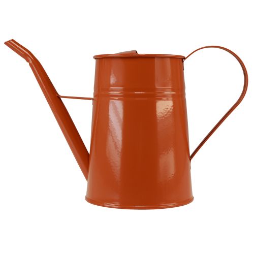 Product Decorative metal watering can, orange-brown, 1.7L, vintage style, for plants & dried flowers, H23cm