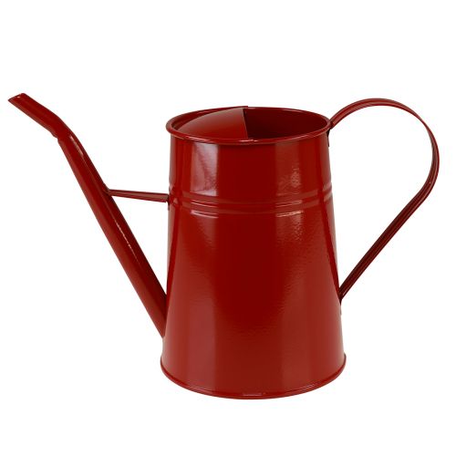Product Decorative vintage metal watering can, red glossy lacquered, 1.7L, H23cm, home accessory
