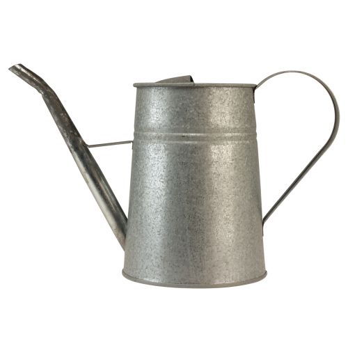 Product Galvanized decorative watering can, metal, grey, vintage look, 1.7L, H23cm, for stylish flower decorations & planters