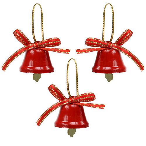 Deco bell red 2.5cm 12pcs