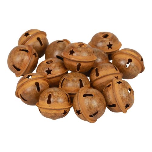 Floristik24 Decorative bells metal Christmas bells decoration rust 2cm 24 pcs
