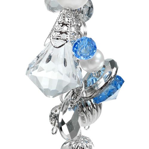 Floristik24 Decorative hanger silver, blue L 23cm