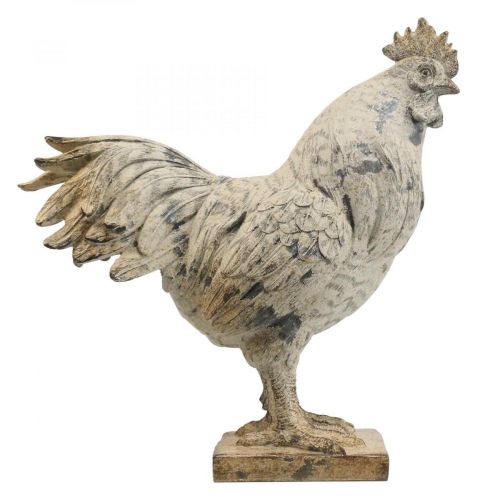 Decorative rooster for garden decorative figure stone look H26cm