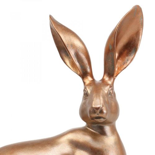 Deco bunny gold sitting pair of easter bunnies H30.5cm 2pcs