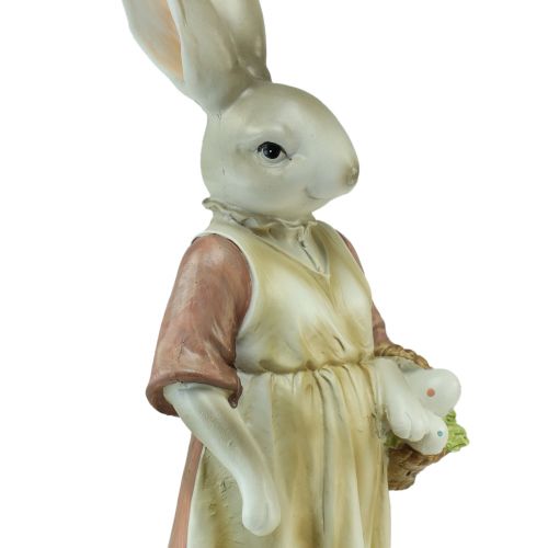 Product Decorative bunny rabbit woman basket Easter eggs decorative figure Easter H37cm