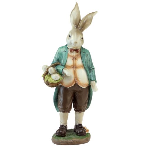 Product Decorative bunny rabbit man basket Easter eggs decorative figure H39cm