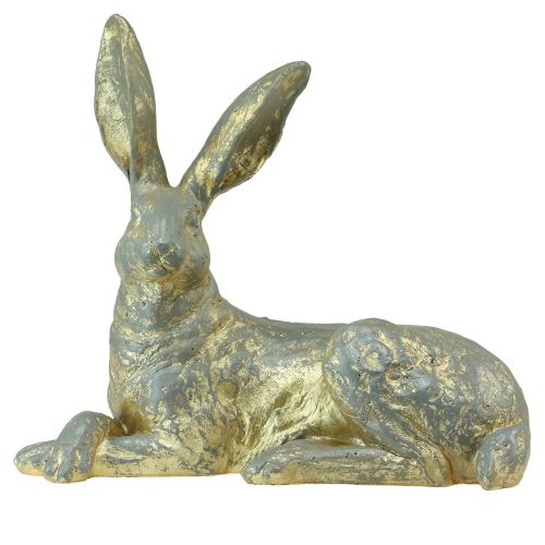 Floristik24 Decorative rabbit lying gold grey decorative figure Easter 27x13x25cm