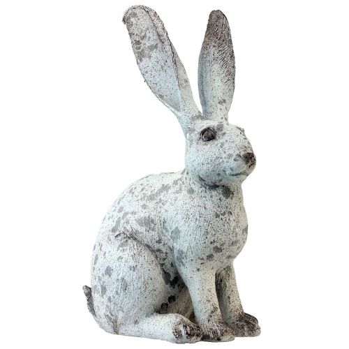 Decorative Rabbit Sitting Shabby Chic White Decorative Figure H46.5cm