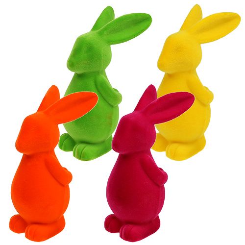 Floristik24 Decorative bunny assorted colors 23cm 4pcs