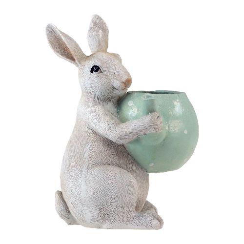 Floristik24 Decorative rabbit with teapot decorative figure table decoration Easter H22,5cm