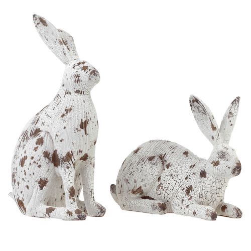 Floristik24 Decorative bunnies white vintage wood look Easter H14.5/24.5cm 2pcs