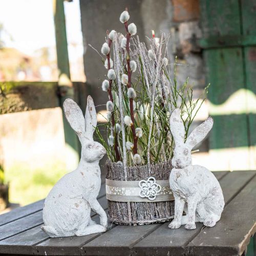 Product Decorative rabbit sitting shabby chic spring decoration H25cm 2pcs